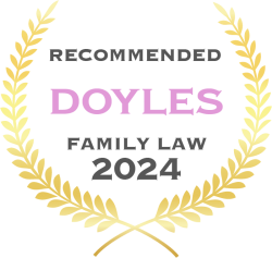 Award logo which reads: Recommended, followed by the word Doyles and Family Law 2024. Recipients from our firm include Belinda Jeffrey,