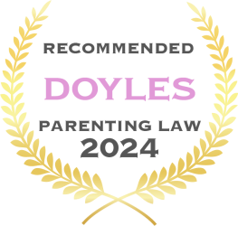 Award logo which reads: Recommended, followed by the word Doyles and Parenting Law 2024. Recipients from our firm include Belinda Jeffrey,
